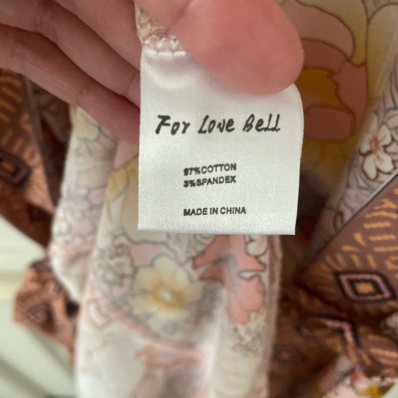 Floral Boho Kimono Robe with Geometric Trim - Picture 3 of 9